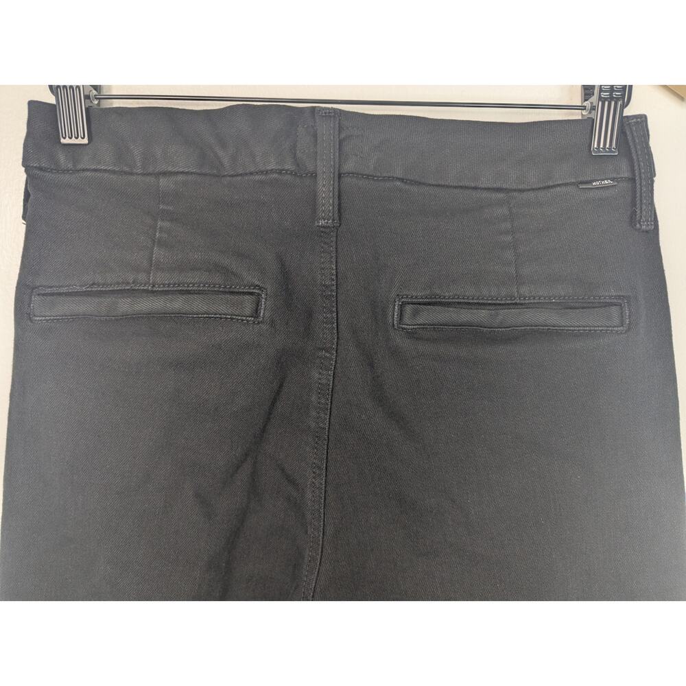 Mother High Rise The Roller Prep Heel Wide Leg Jean in Pitch Black Minimalist - Picture 6 of 9